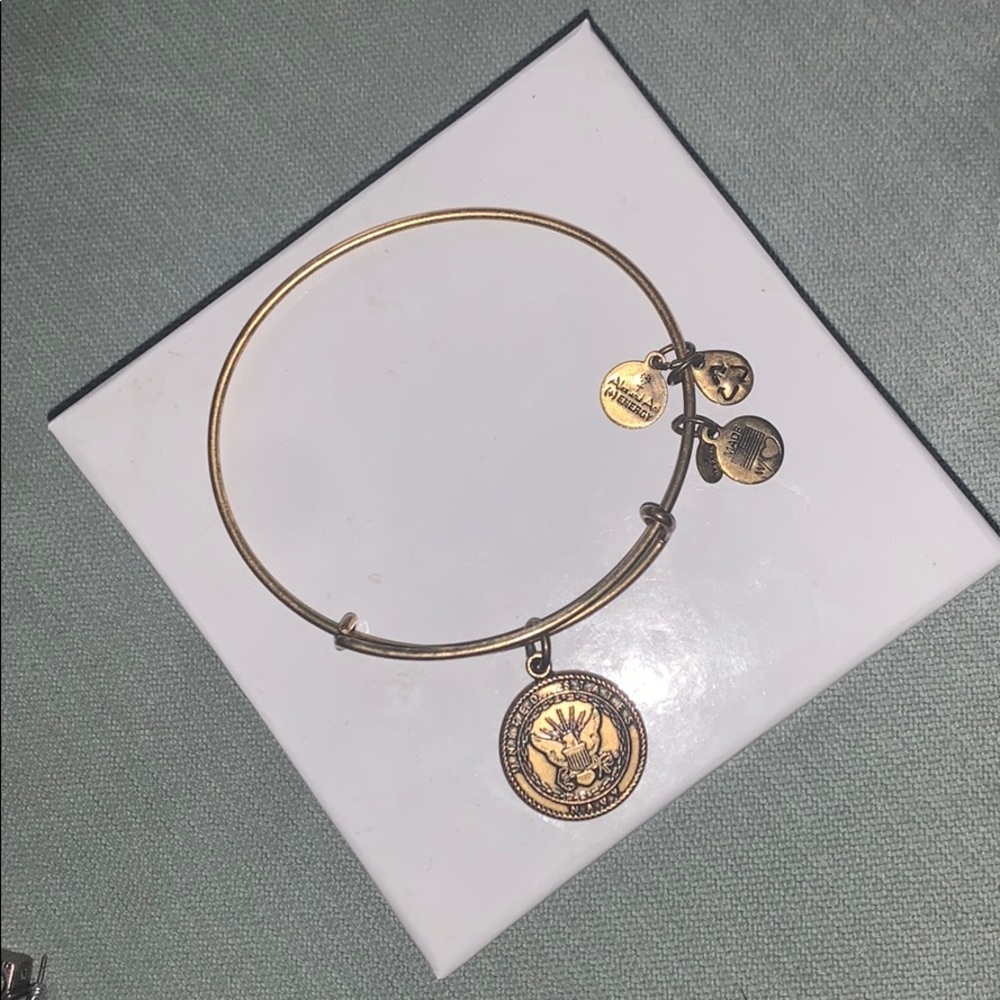 Gold Alex and Ani Navy Bracelet